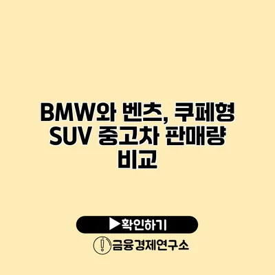 BMW와 벤츠, 쿠페형 SUV 중고차 판매량 비교