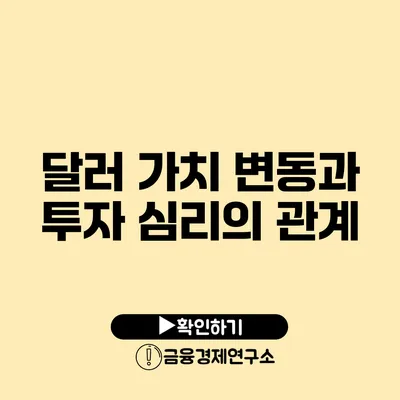 달러 가치 변동과 투자 심리의 관계