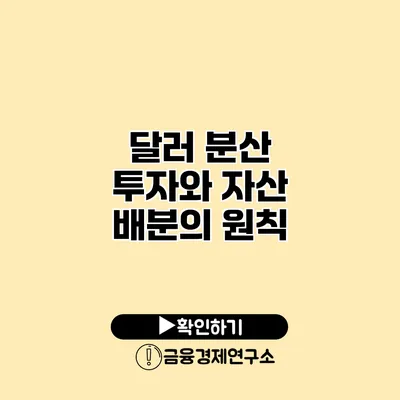 달러 분산 투자와 자산 배분의 원칙