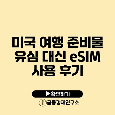 미국 여행 준비물 유심 대신 eSIM 사용 후기