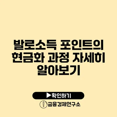 발로소득 포인트의 현금화 과정 자세히 알아보기