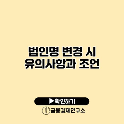 법인명 변경 시 유의사항과 조언