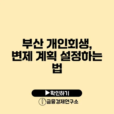 부산 개인회생, 변제 계획 설정하는 법