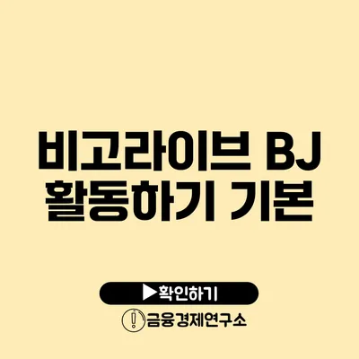 비고라이브 BJ 활동하기: 기본