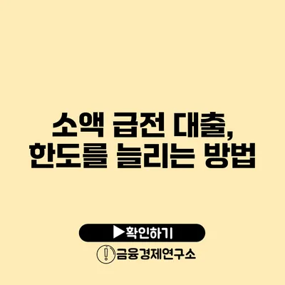 소액 급전 대출, 한도를 늘리는 방법