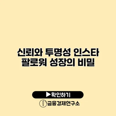 신뢰와 투명성 인스타 팔로워 성장의 비밀