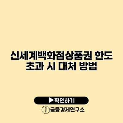 신세계백화점상품권 한도 초과 시 대처 방법