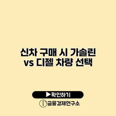 신차 구매 시 가솔린 vs 디젤 차량 선택