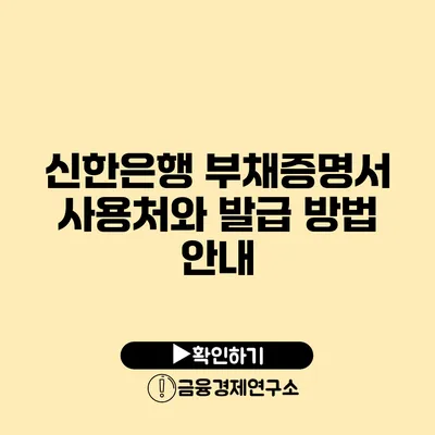 신한은행 부채증명서 사용처와 발급 방법 안내