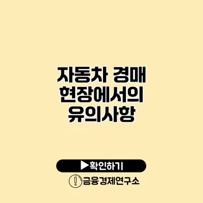 자동차 경매 현장에서의 유의사항