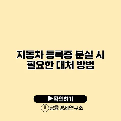 자동차 등록증 분실 시 필요한 대처 방법