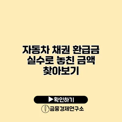 자동차 채권 환급금 실수로 놓친 금액 찾아보기