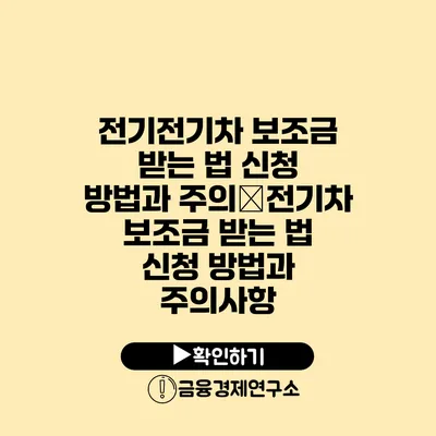 전기전기차 보조금 받는 법 신청 방법과 주의�전기차 보조금 받는 법 신청 방법과 주의사항