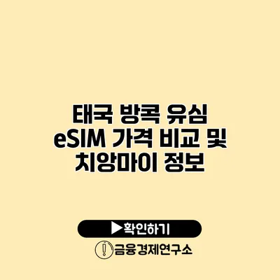 태국 방콕 유심 eSIM 가격 비교 및 치앙마이 정보