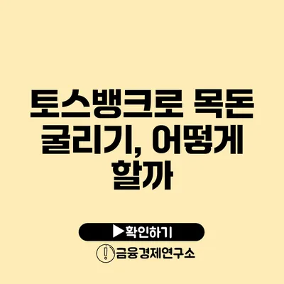 토스뱅크로 목돈 굴리기, 어떻게 할까?