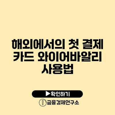 해외에서의 첫 결제 카드 와이어바알리 사용법