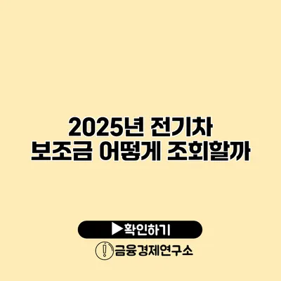 2025년 전기차 보조금 어떻게 조회할까?