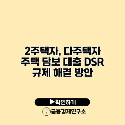 2주택자, 다주택자 주택 담보 대출 DSR 규제 해결 방안