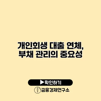 개인회생 대출 연체, 부채 관리의 중요성