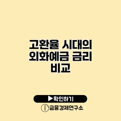 고환율 시대의 외화예금 금리 비교