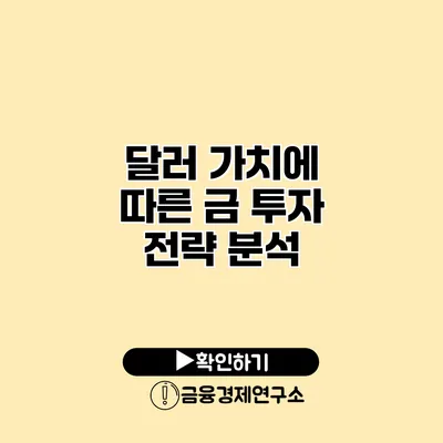 달러 가치에 따른 금 투자 전략 분석