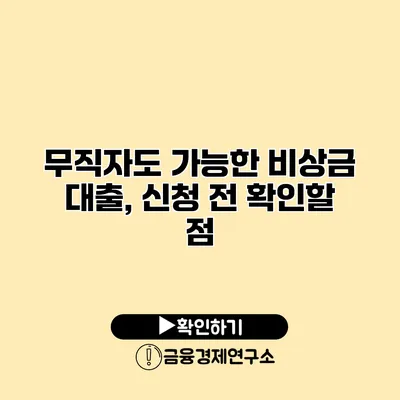 무직자도 가능한 비상금 대출, 신청 전 확인할 점