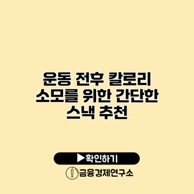 운동 전후 칼로리 소모를 위한 간단한 스낵 추천