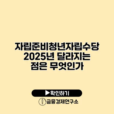 자립준비청년자립수당 2025년 달라지는 점은 무엇인가?