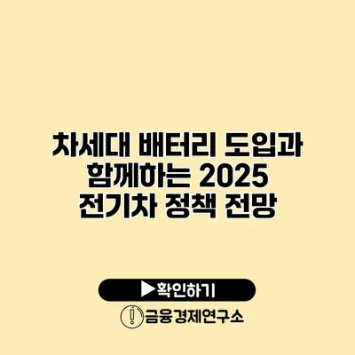 차세대 배터리 도입과 함께하는 2025 전기차 정책 전망