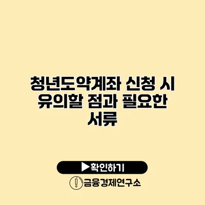 청년도약계좌 신청 시 유의할 점과 필요한 서류