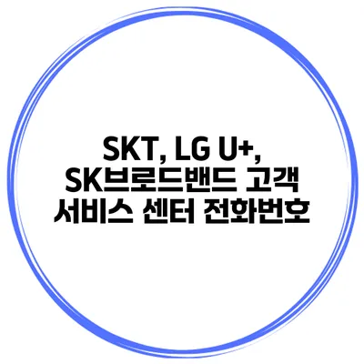 SKT, LG U+, SK브로드밴드 고객 서비스 센터 전화번호