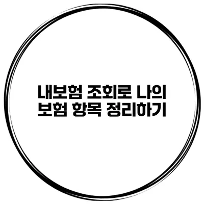 내보험 조회로 나의 보험 항목 정리하기