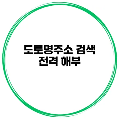 도로명주소 검색 전격 해부