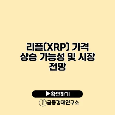 리플(XRP) 가격 상승 가능성 및 시장 전망