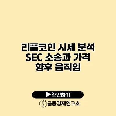 리플코인 시세 분석 SEC 소송과 가격 향후 움직임