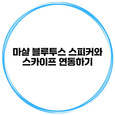 마샬 블루투스 스피커와 스카이프 연동하기