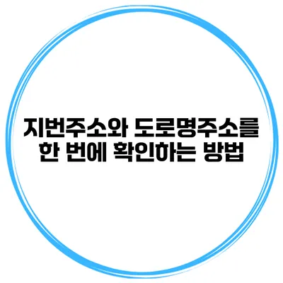 지번주소와 도로명주소를 한 번에 확인하는 방법